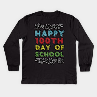 Happy 100th Day of School Kids Long Sleeve T-Shirt